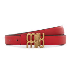 Miu Miu logo-lettering Leather Belt | Red