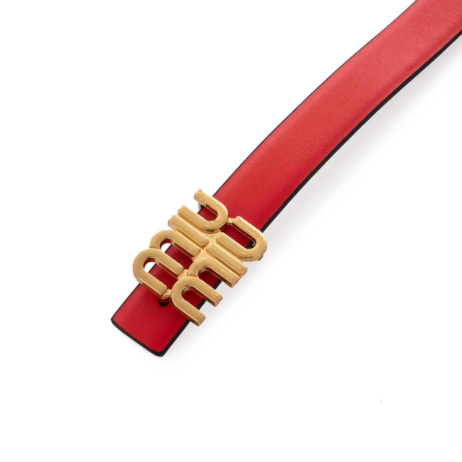 Miu Miu logo-lettering Leather Belt | Red