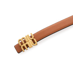 Miu Miu logo-lettering Leather Belt | Brown