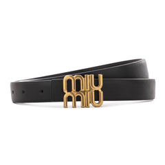 Miu Miu logo-lettering Leather Belt | Black