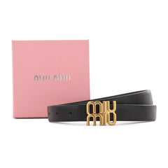 Miu Miu logo-lettering Leather Belt | Black
