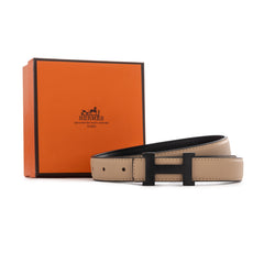 Hermès H Belt Buckle & Reversible Leather Strap - light beige