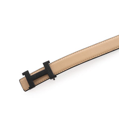 Hermès H Belt Buckle & Reversible Leather Strap - light beige