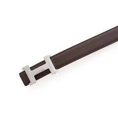 Hermès H Belt Buckle & Reversible Leather Strap - dark brown