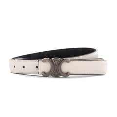 Celine Triomphe Thin Belt -  White