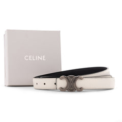Celine Triomphe Thin Belt -  White
