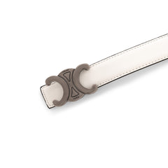 Celine Triomphe Thin Belt -  White