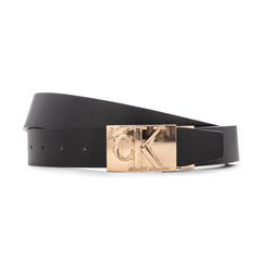 Calvin Klein Leather Belt For Men | Black/Gold