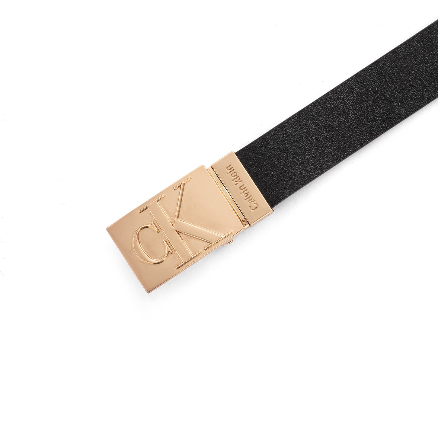 Calvin Klein Leather Belt For Men | Black/Gold