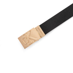 Calvin Klein Leather Belt For Men | Black/Gold