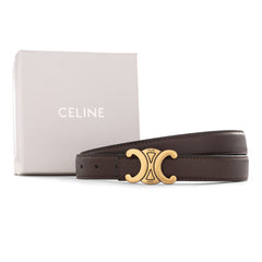 Celine Triomphe Thin Belt - Dark Brown