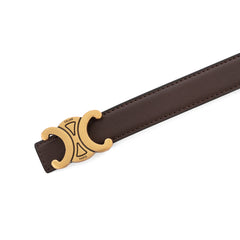 Celine Triomphe Thin Belt - Dark Brown
