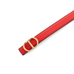 Dior logo-lettering Leather Belt | RED