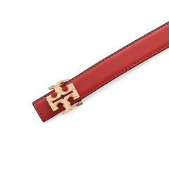 Tory Burch Women's Reversible Logo Belt | Red & Gold