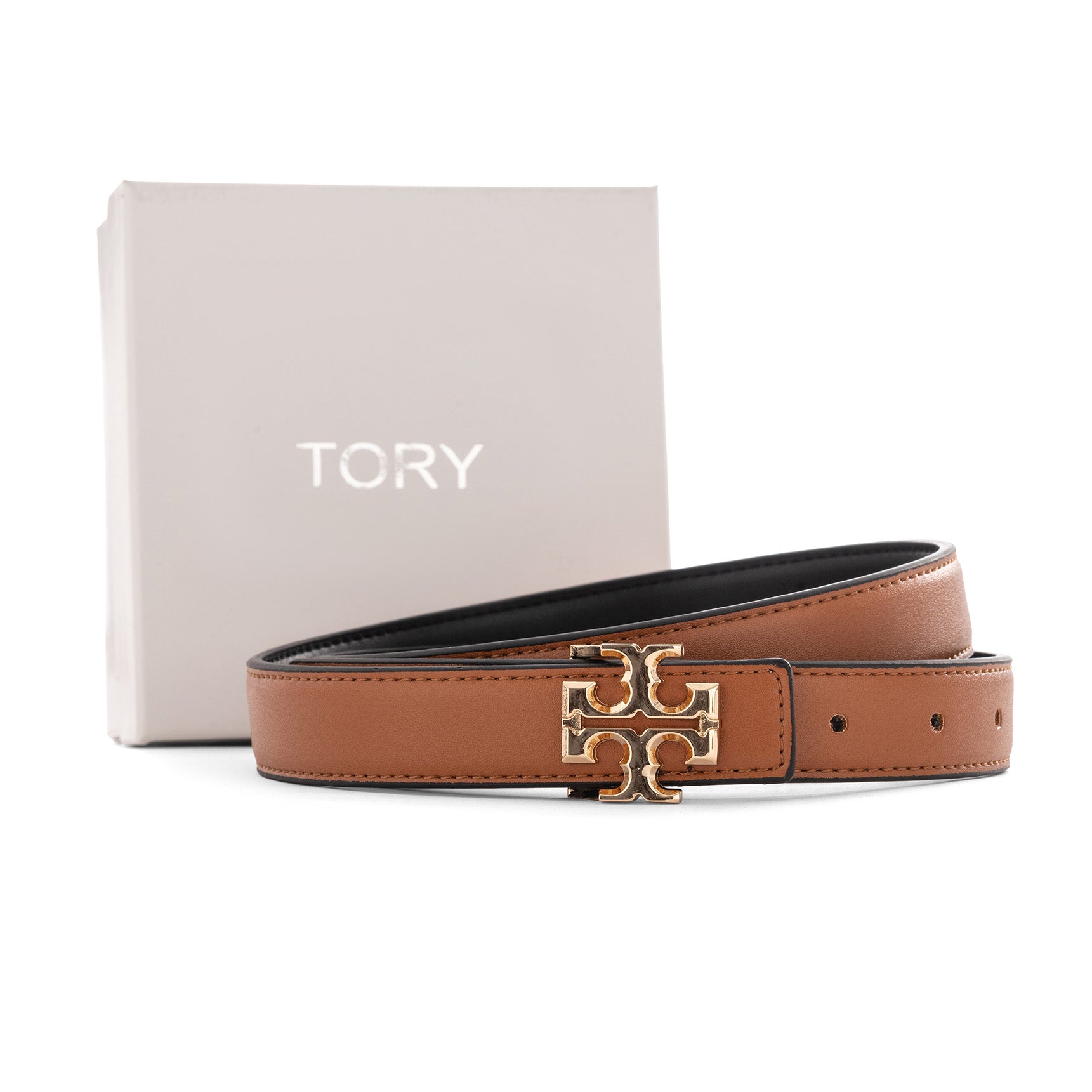 Tory Burch Women's Reversible Logo Belt | Brown