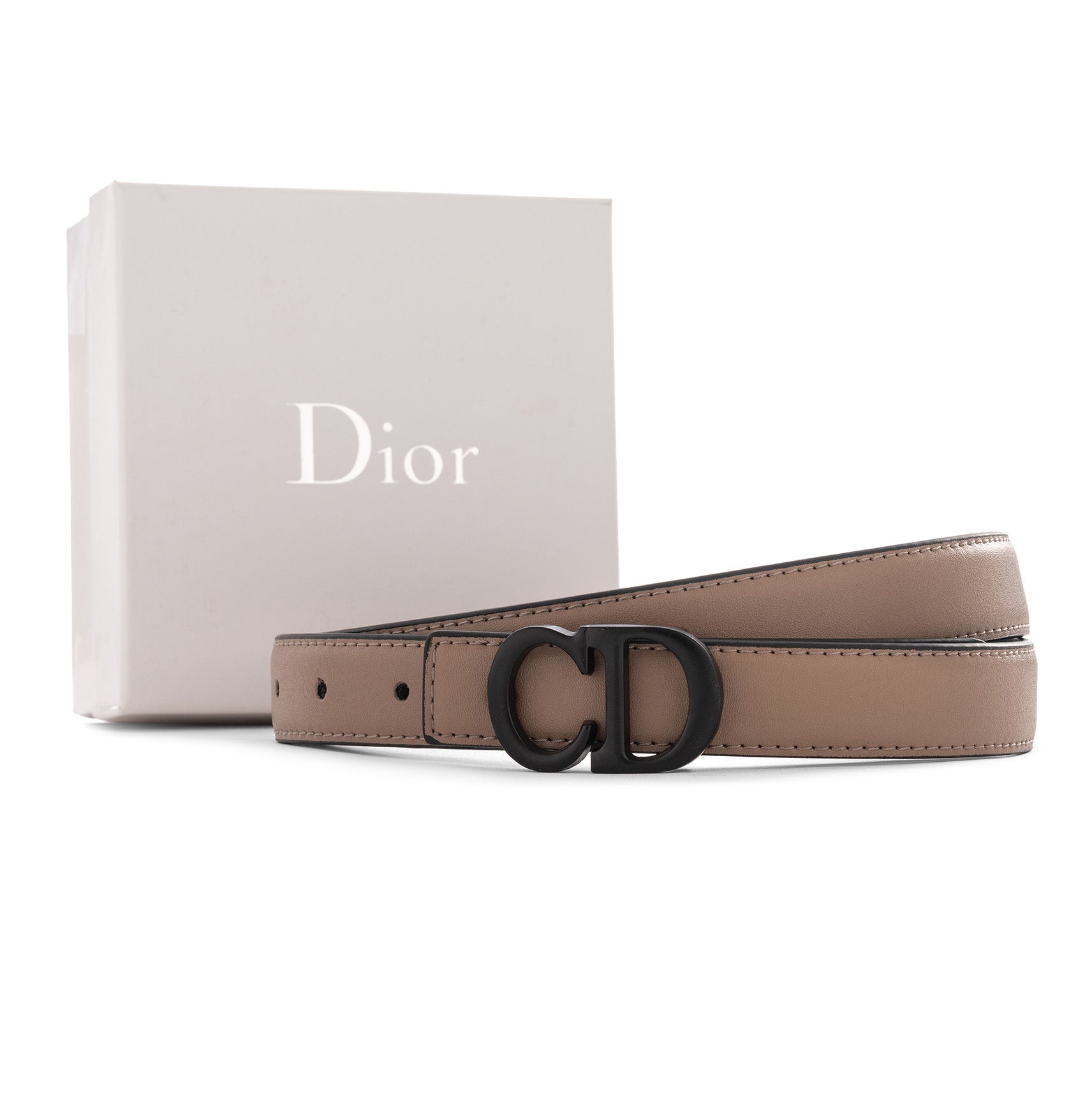 Dior logo-lettering Leather Belt | Khaki