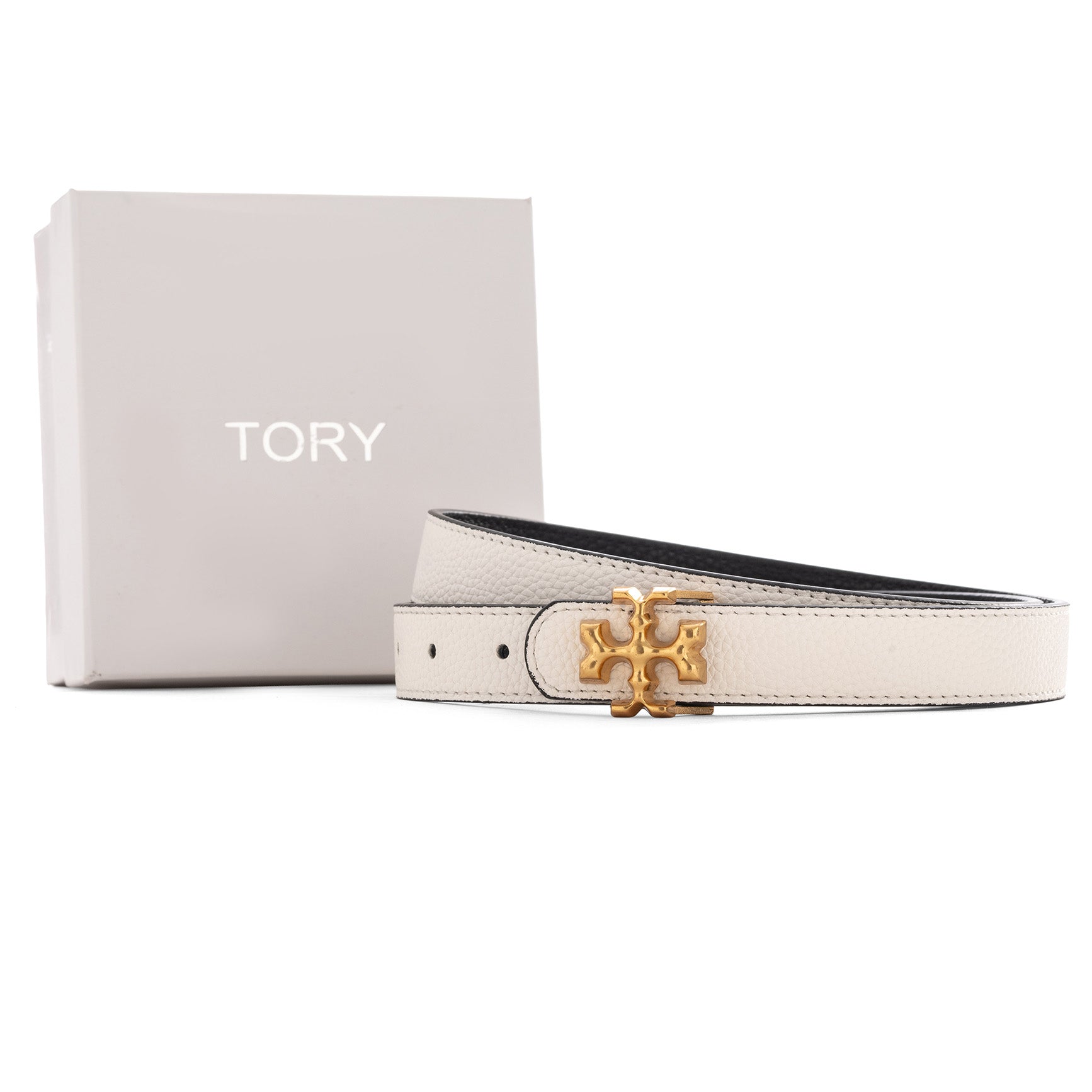Tory Burch Eleanor leather belt | White