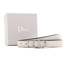 Dior logo-lettering Leather Belt | White