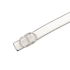 Dior logo-lettering Leather Belt | White