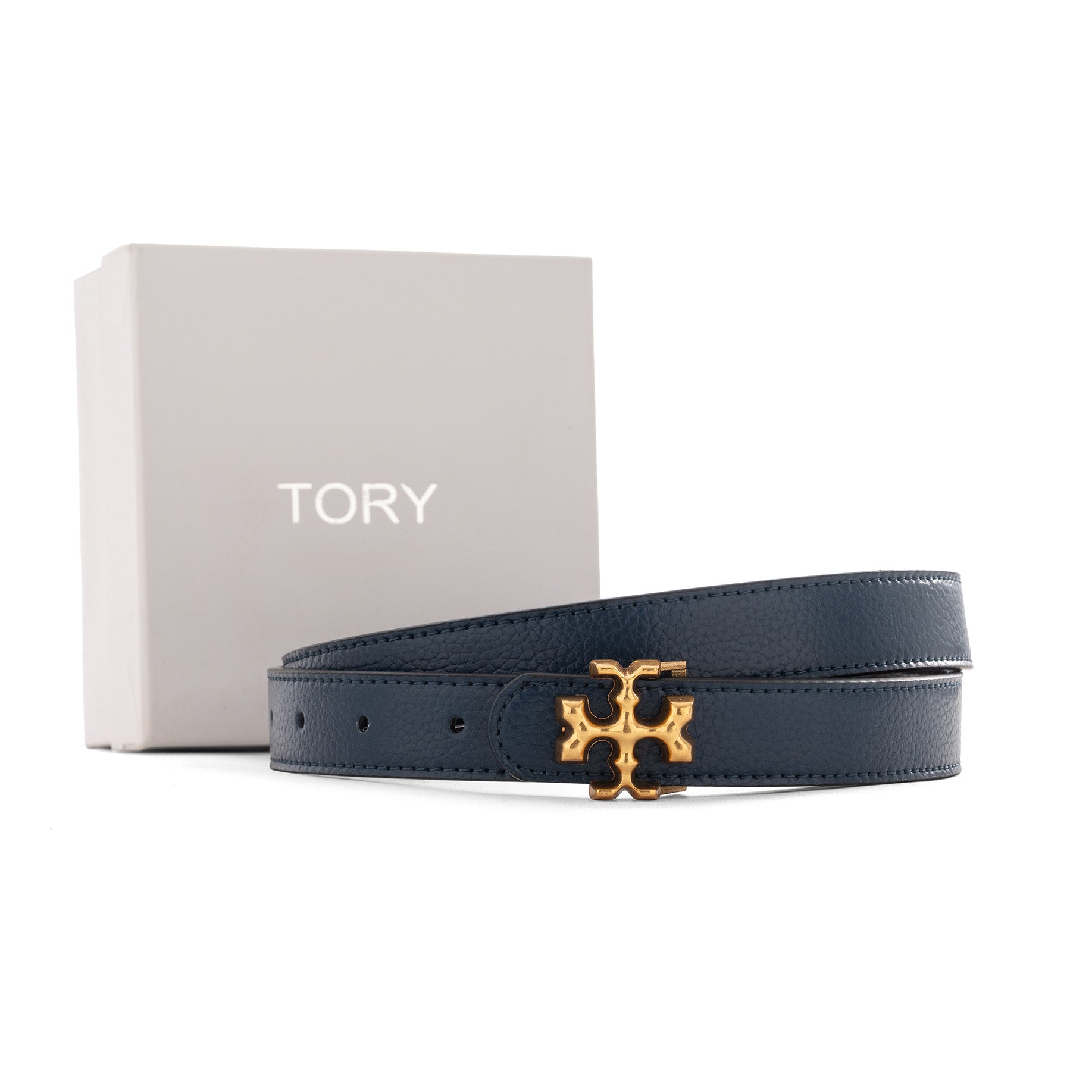 Tory Burch Eleanor leather belt | Dark Blue