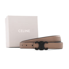 Celine Triomphe Thin Belt - dark beige