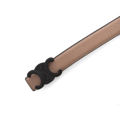 Celine Triomphe Thin Belt - dark beige