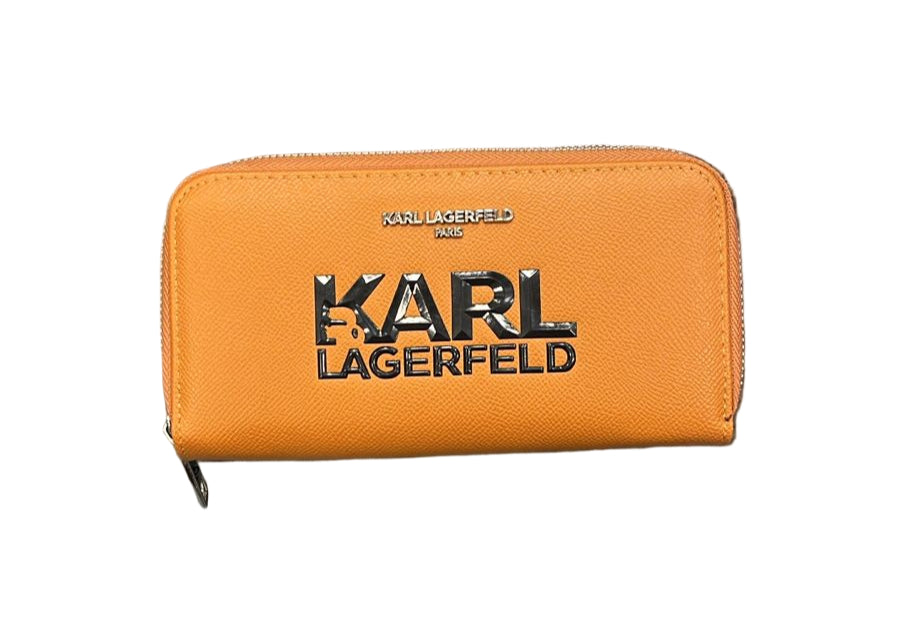 Karl Lagerfeld K/Ikonik Zip-Around Wallet - Light Brown (Mirror)