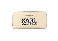 Karl Lagerfeld K/Ikonik Zip-Around Wallet - Beige (Mirror)