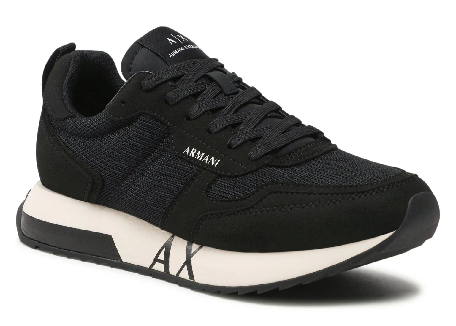 Armani Exchange Men's AX Logo Sneakers - Black (Mirror)