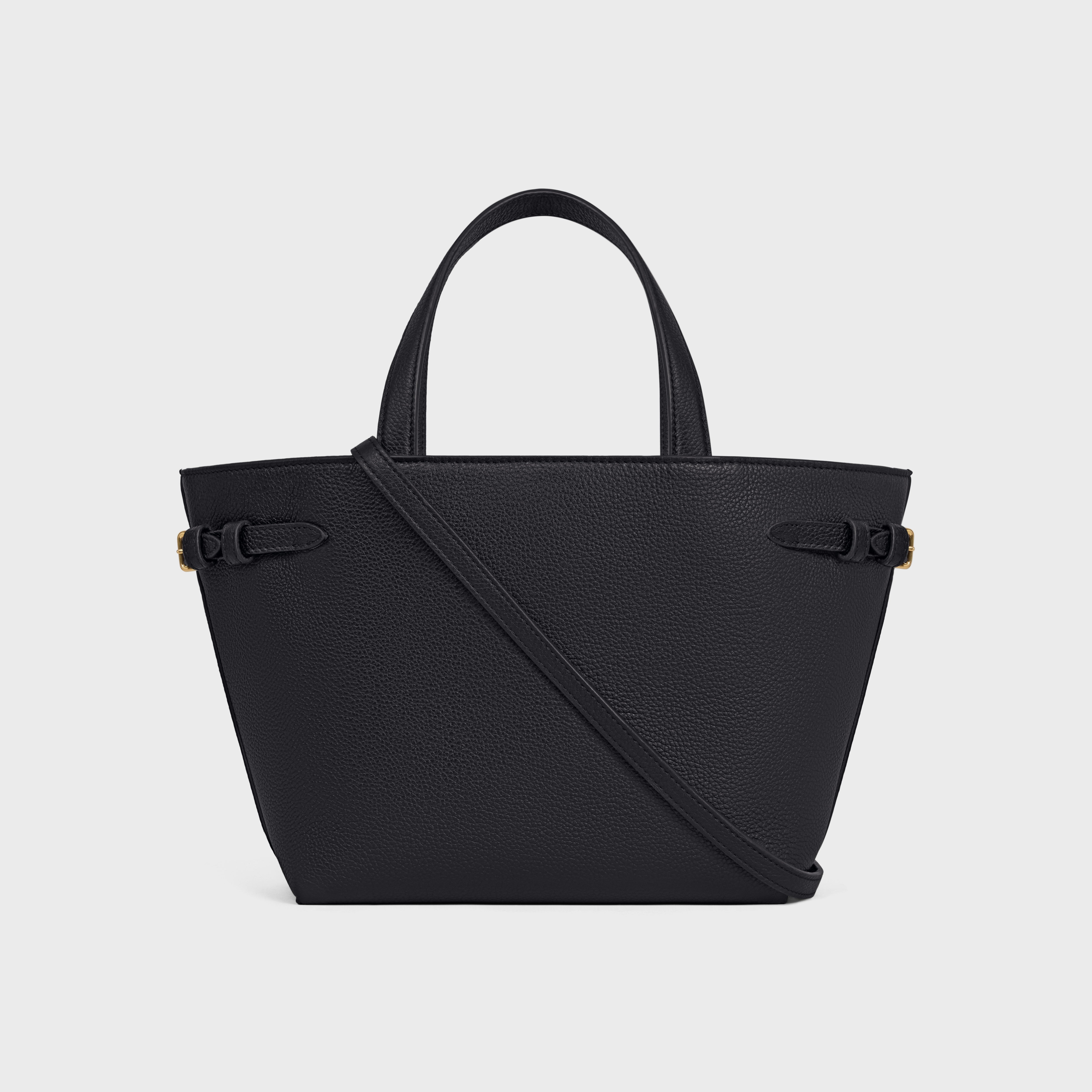 Celine Mini cabas Anais cuir Triomphe in grained calfskin - Black (Mirror)