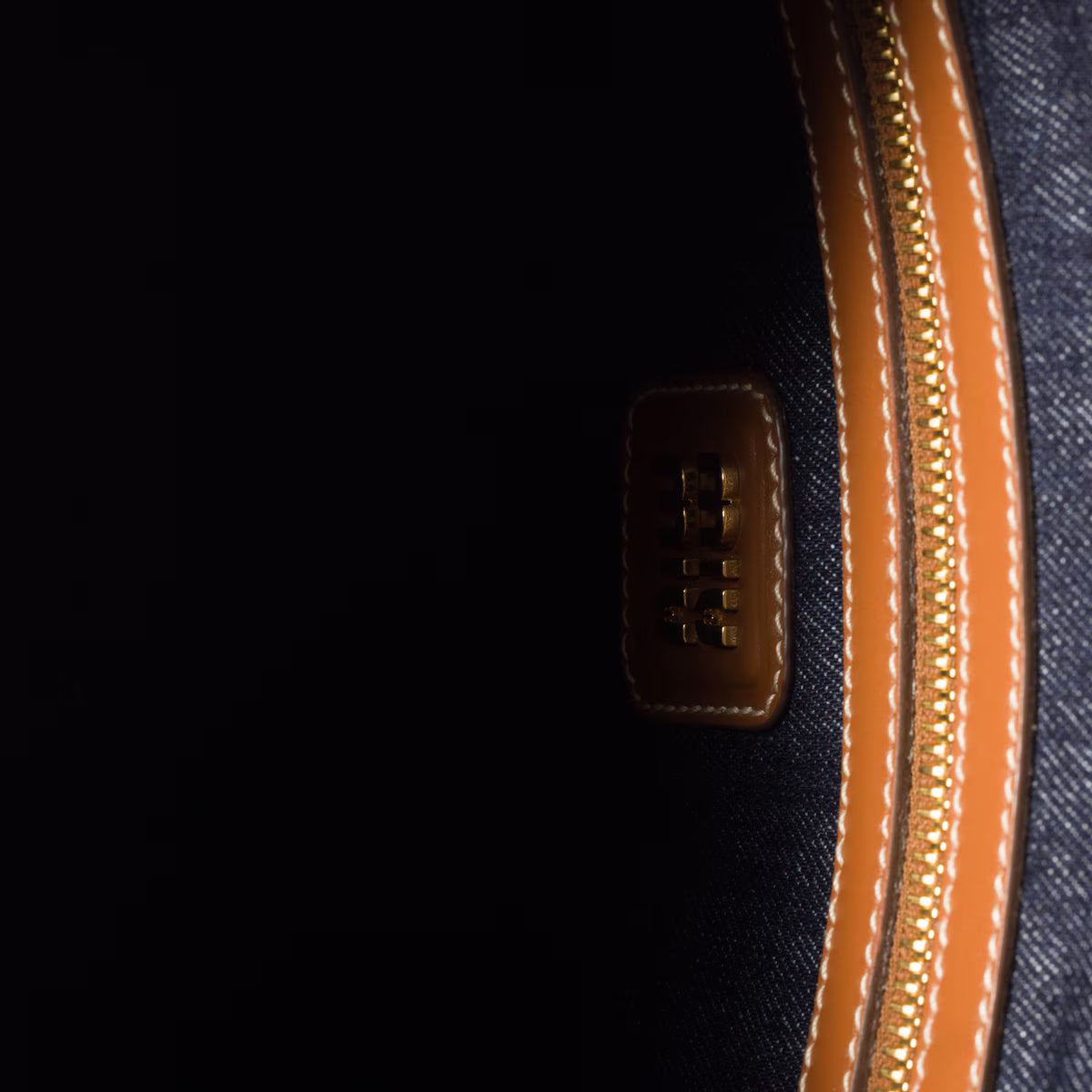 Miu Miu IVY denim bag Blue/Brandy (Mirror)