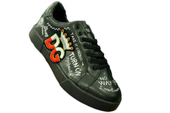 D&G canvas sneakers shoes-black