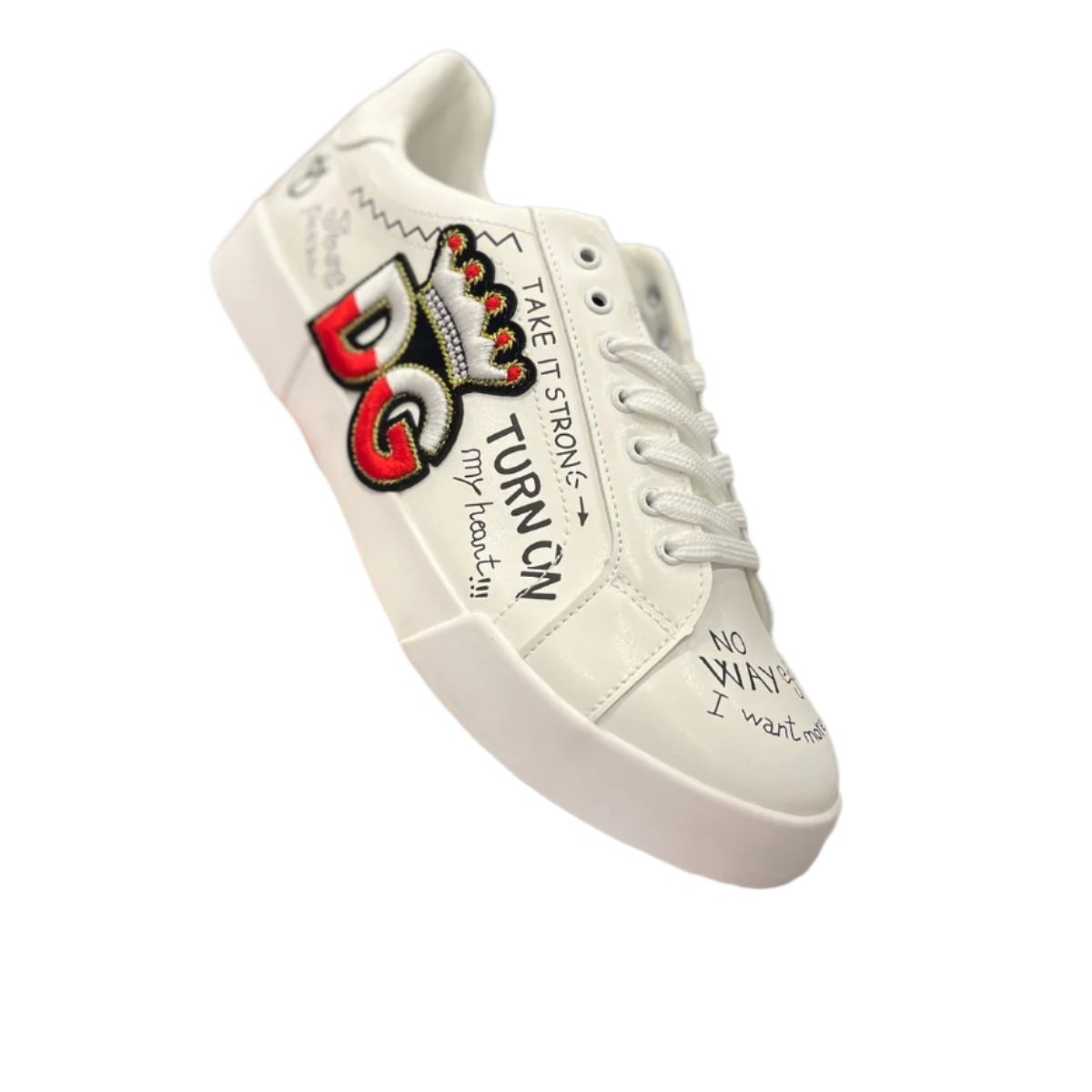 D&G canvas sneakers shoes-white