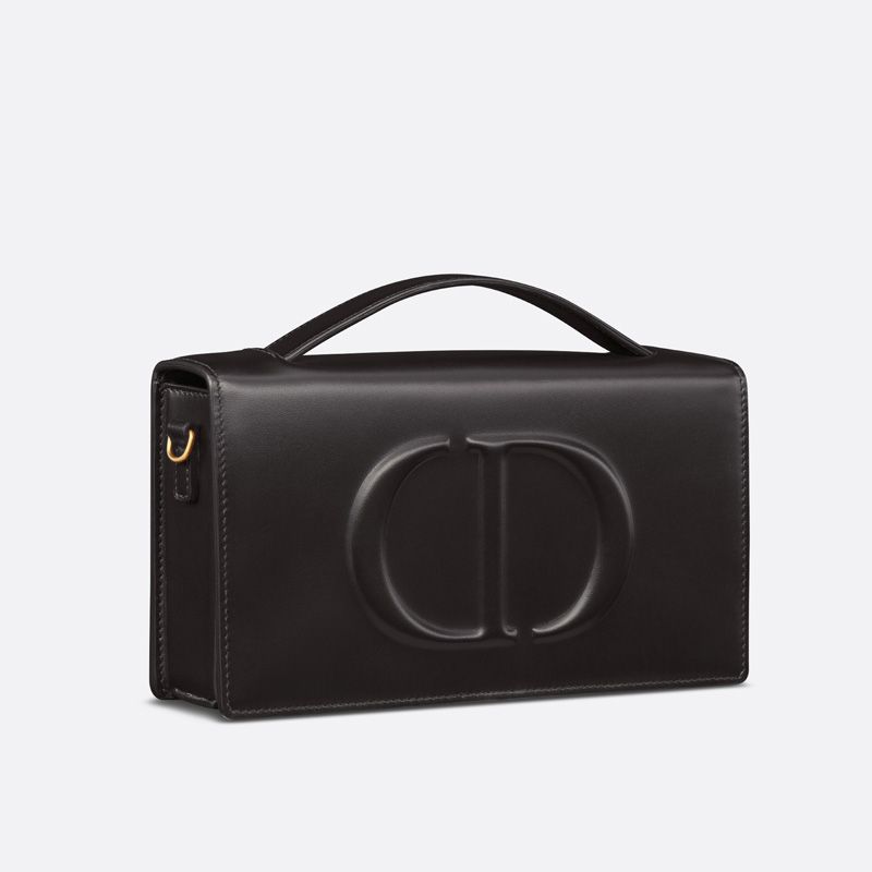 Mini Dior CD Signature Bag Calfskin - Black(Mirror)
