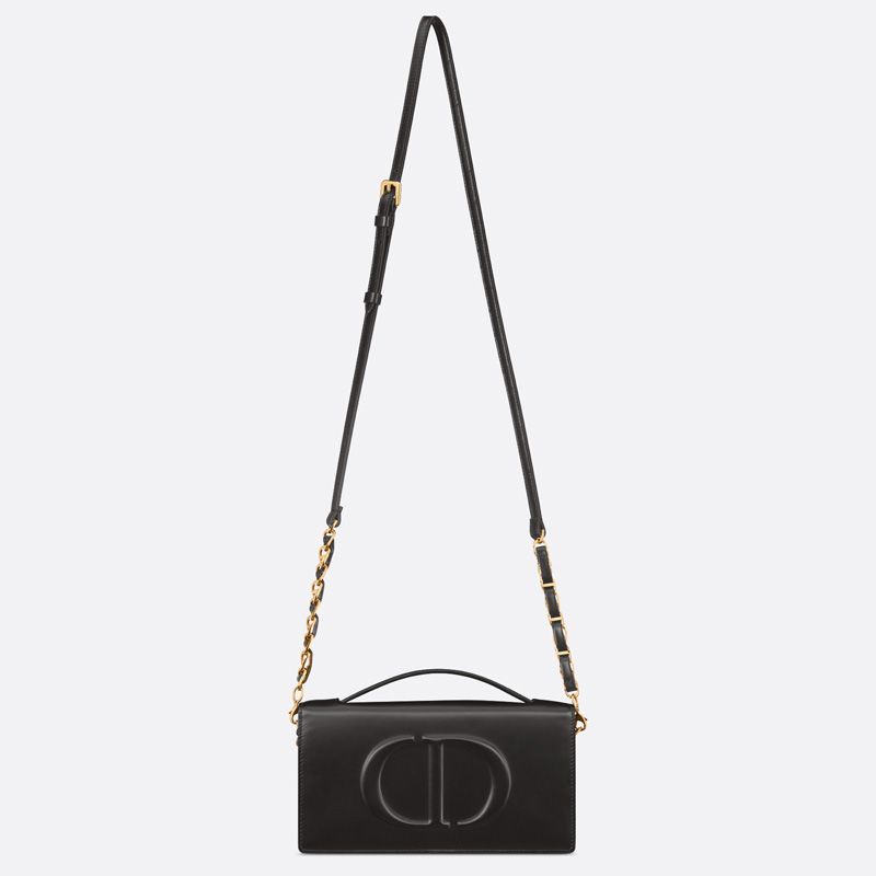 Mini Dior CD Signature Bag Calfskin - Black(Mirror)