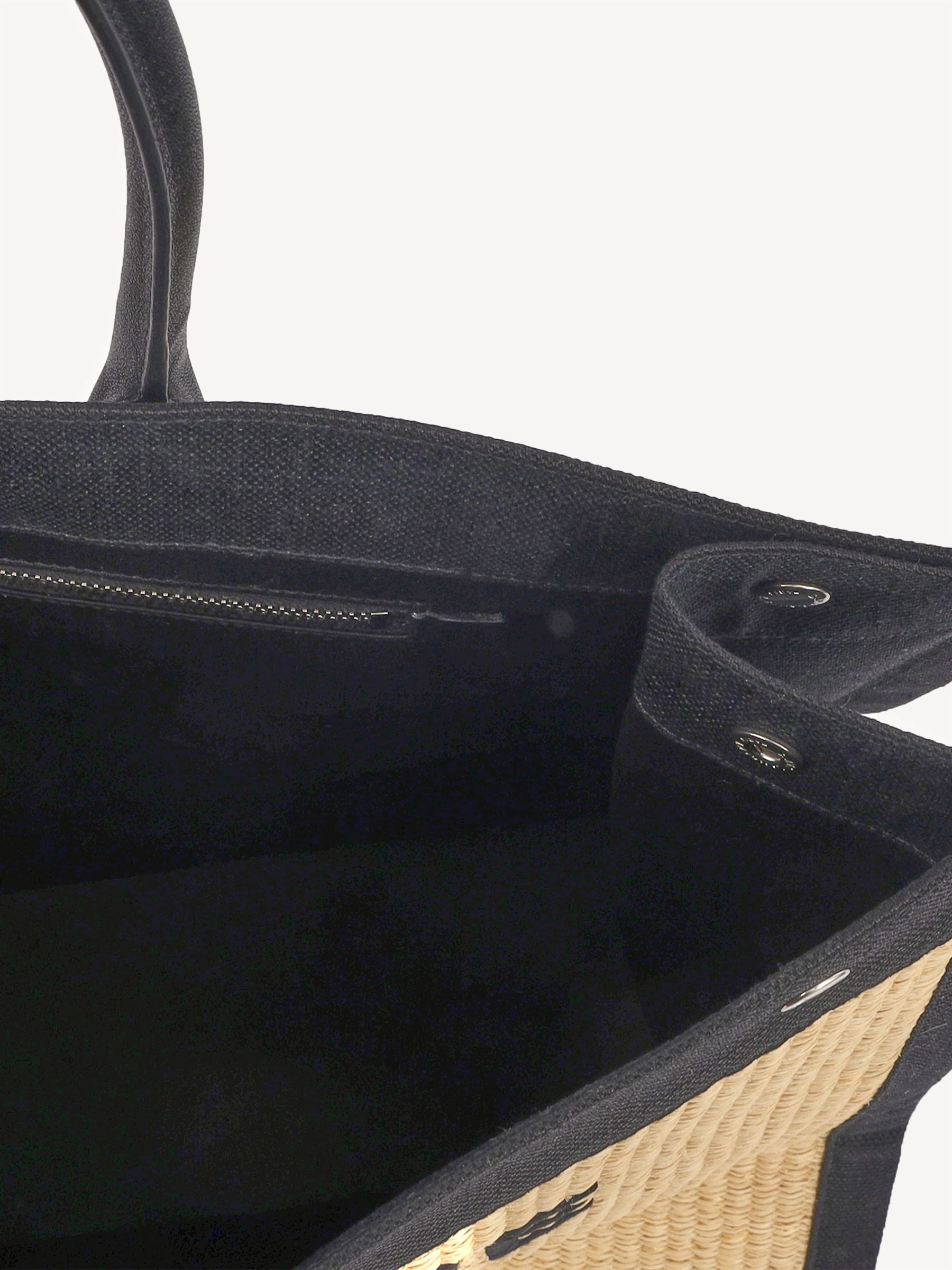 Saint Laurent Beige/Black Rive Gauche Tote Handbag
