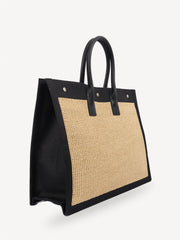 Saint Laurent Beige/Black Rive Gauche Tote Handbag