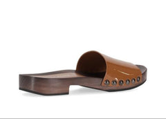 Miu Miu Women's Brown Patent Leather Clogs