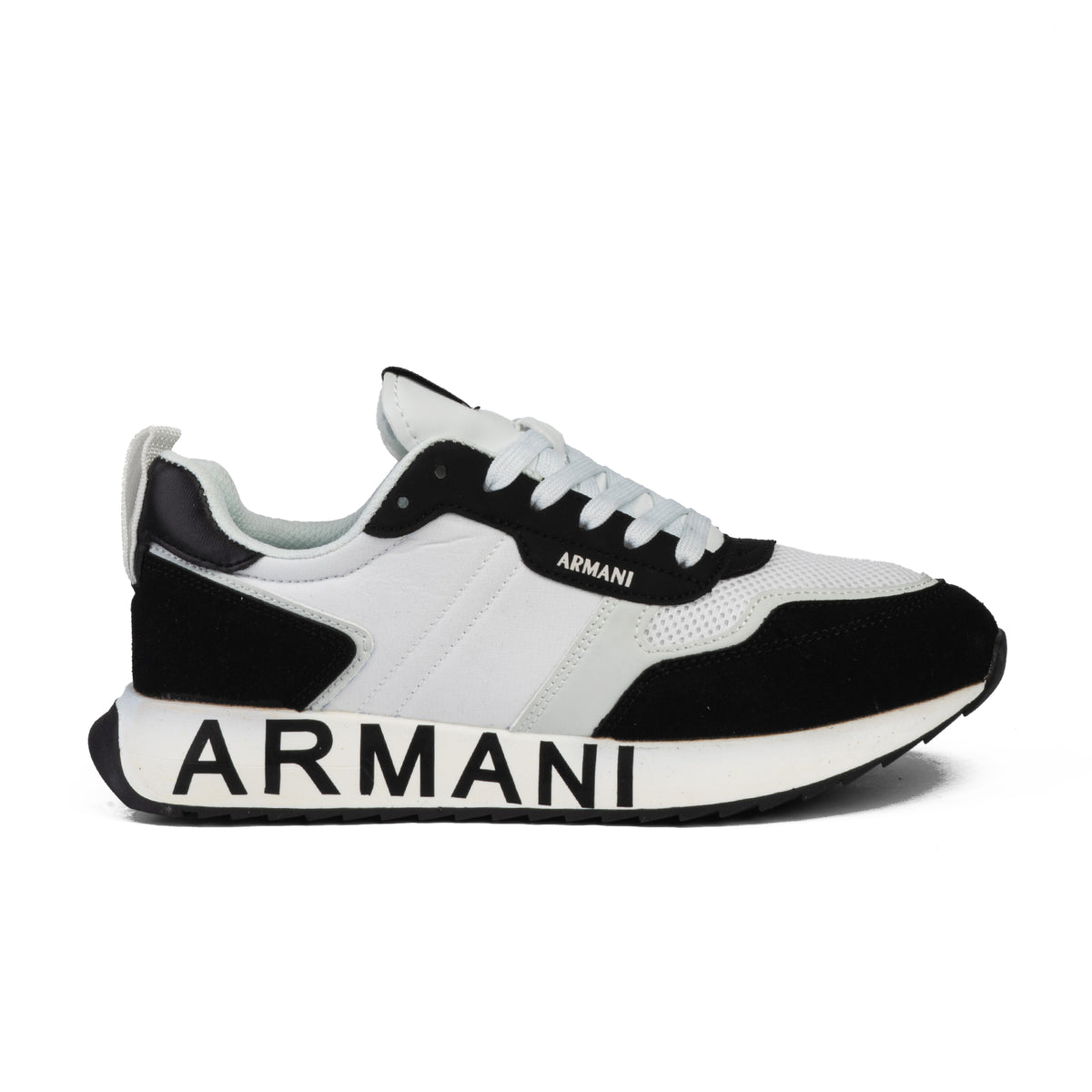 Armani Exchange-Men's-Sneaker - White/Black (Mirror)