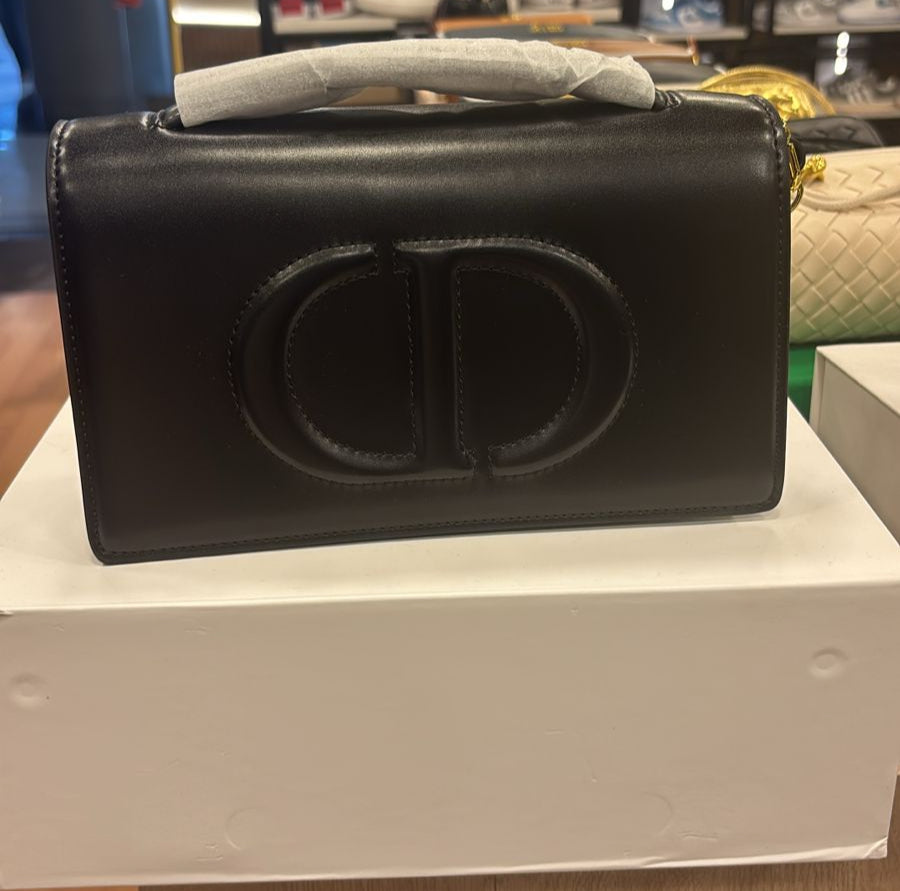 Mini Dior CD Signature Bag Calfskin - Black(Mirror)