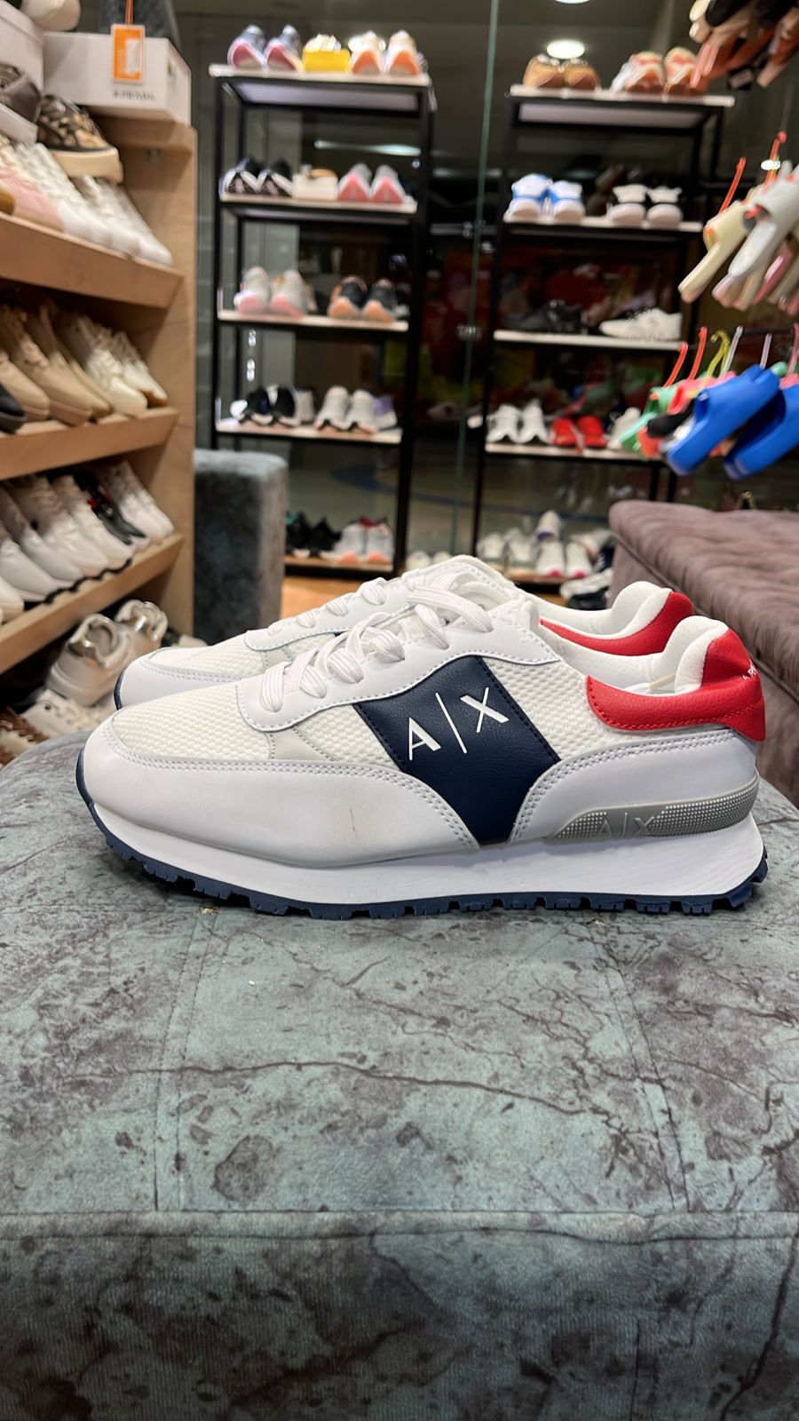 Tenis Armani Exchange AX Para Hombre - WHT/NVY (Mirror)
