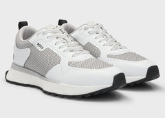 BOSS Men's Mixed-Material Sneakers - Grey/White (Mirror)