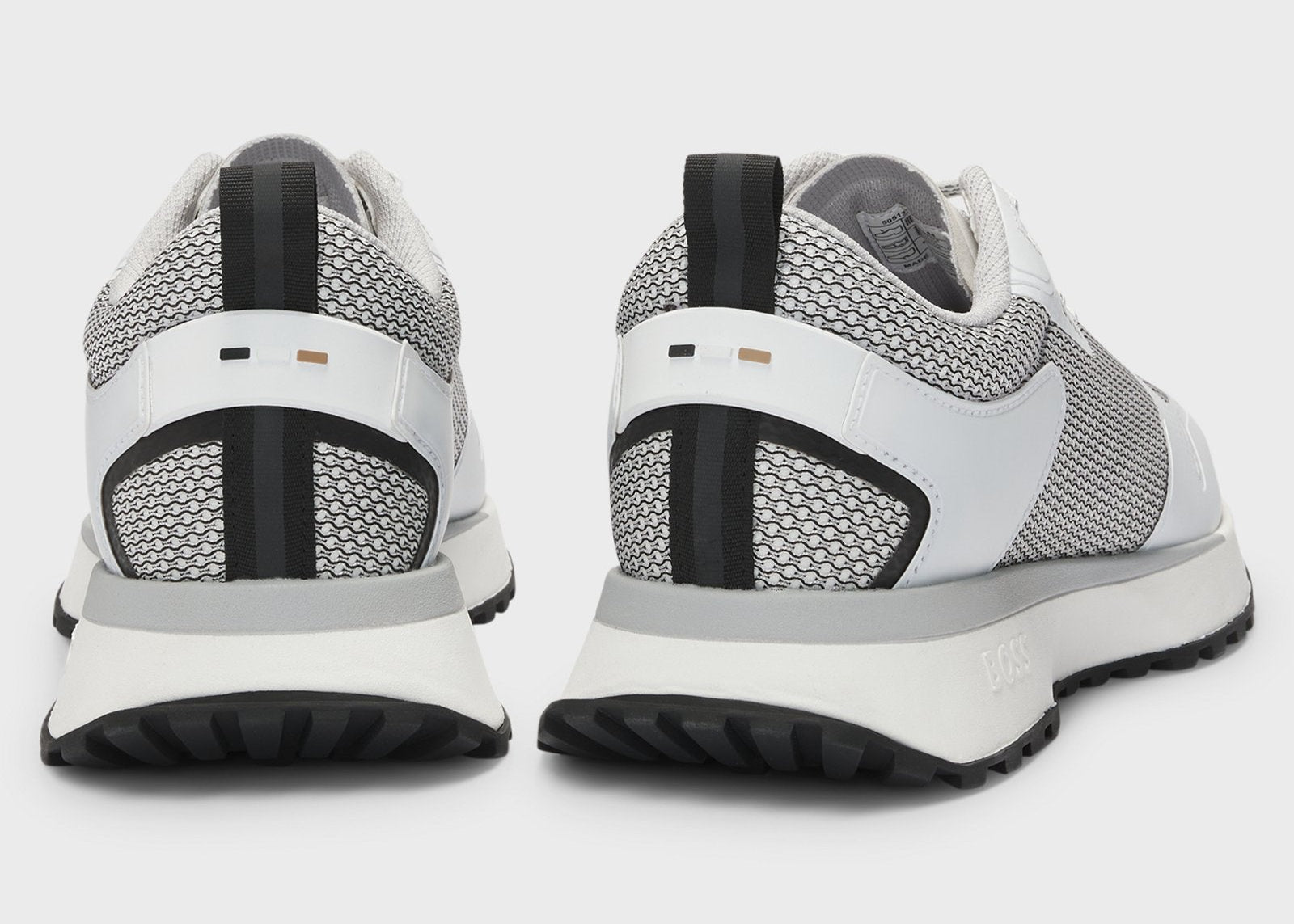 BOSS Men's Mixed-Material Sneakers - Grey/White (Mirror)