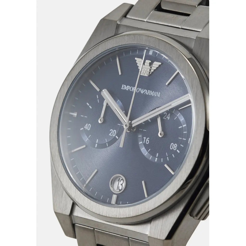 Emporio Armani Men's Stainless Steel Chronograph Watch - Blue Dial