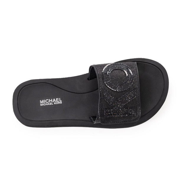 Michael Kors Logo Glitter Wedge Slides Women - Black