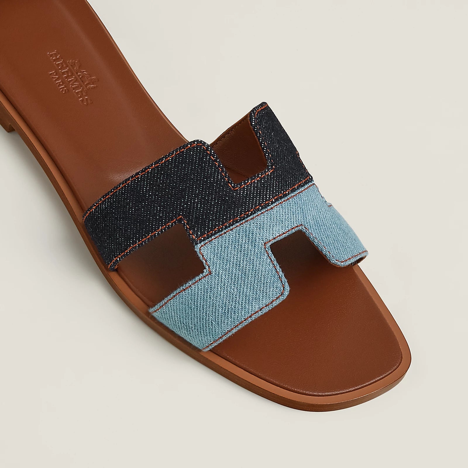 Hermès Oran Sandal - Dark Blue/Light Blue