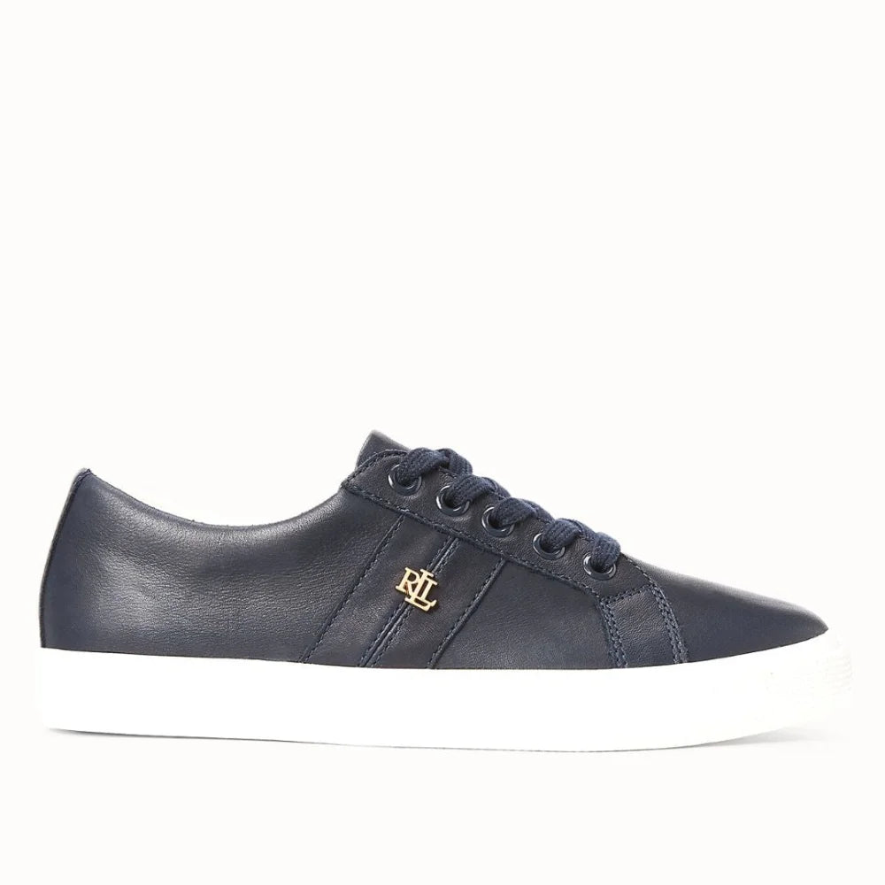 Ralph Lauren Janson II Nappa Leather Trainer Women -NAVY