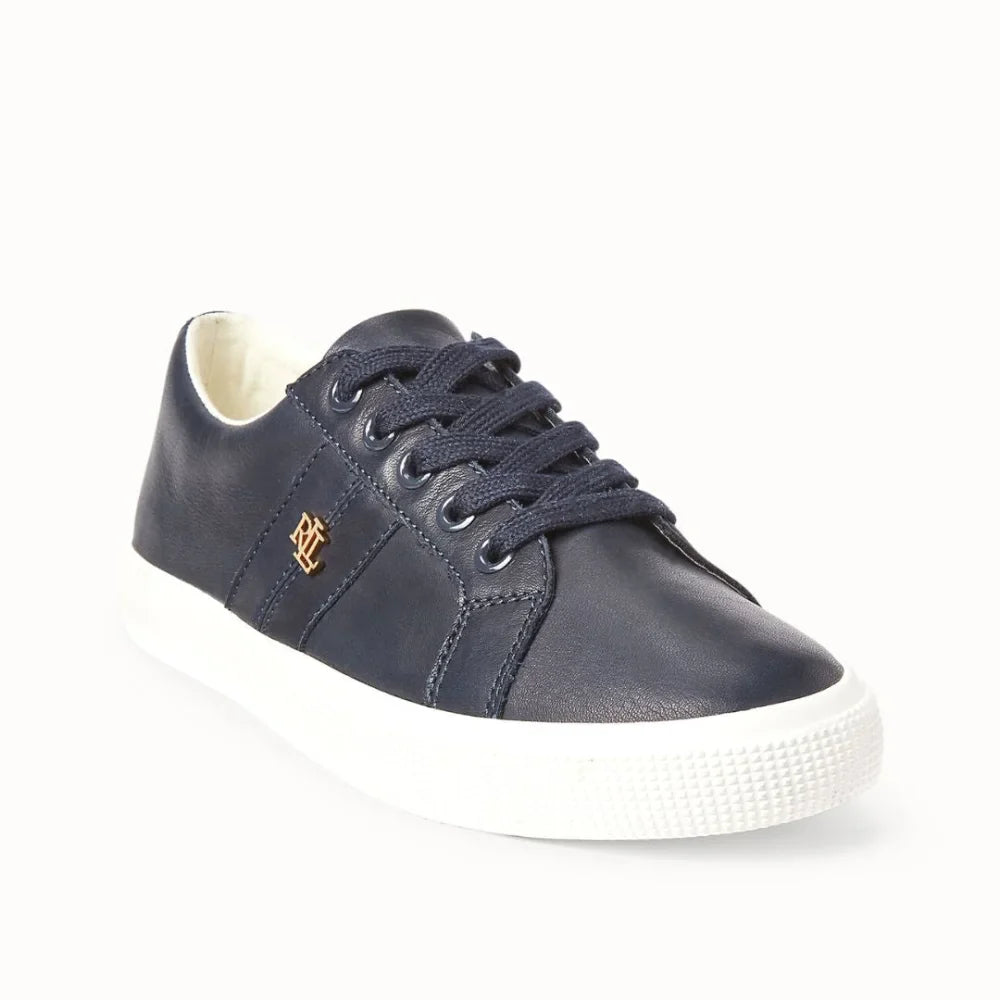 Ralph Lauren Janson II Nappa Leather Trainer Women -NAVY