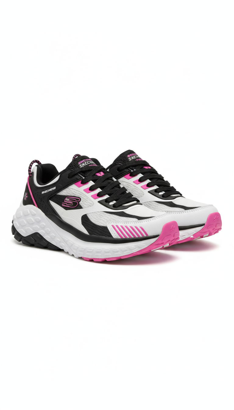 Skechers GO WALK Max Cushioning Sneaker- Black/Pink (Mirror)