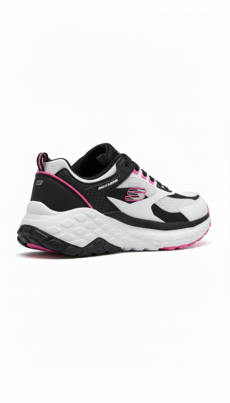 Skechers GO WALK Max Cushioning Sneaker- Black/Pink (Mirror)